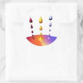 Creatieve verf druppels mix ronde sticker (Tas)