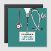 Creatieve verpleegster afstudeercadeau kaart (Voorkant / Achterkant)