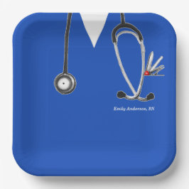 Creatieve verpleegster feest papieren bord