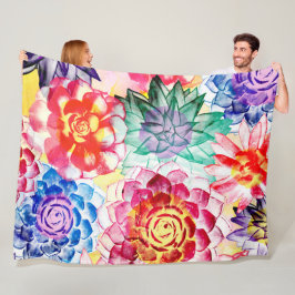 Creatieve Vetplanten Kunstzinnig Aquarel Fleece Deken
