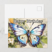  Creatieve  Vlinderillustratie Feestdagenkaart (Voorkant / Achterkant)