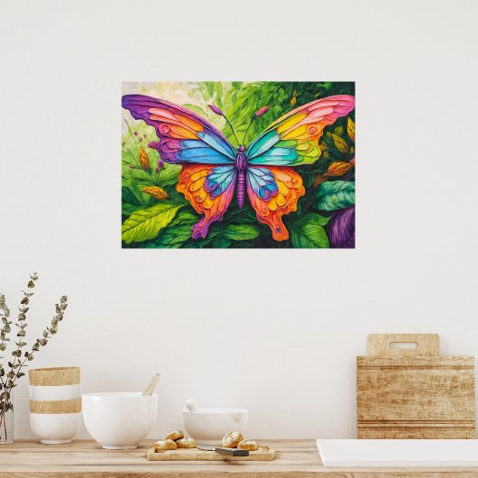  Creatieve Vlinderkunst Illustratie Poster (Keuken)