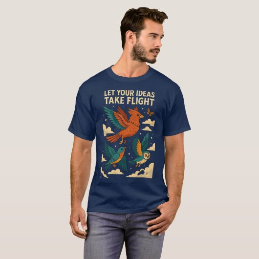 Creatieve Vogels Poster T-shirt (Voorkant volledig)