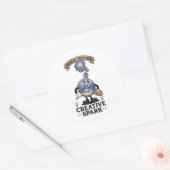 Creatieve Vonk Magische Drank Retro Kunstenaar Mas Ronde Sticker (Envelop)