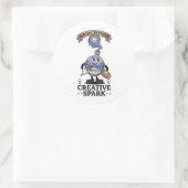 Creatieve Vonk Magische Drank Retro Kunstenaar Mas Ronde Sticker (Tas)