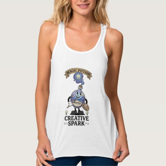 Creatieve Vonk Magische Drank Retro Kunstenaar Mas Tanktop (Voorkant)