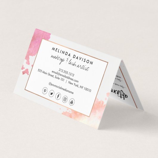 Creatieve Waterverf Ogen Make-up/Wimpers Nazorg Visitekaartje (Achterkant)