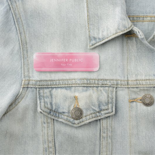 Creatieve Waterverf Roze Sjabloon Modern Elegant Naamplaatje (In situ)