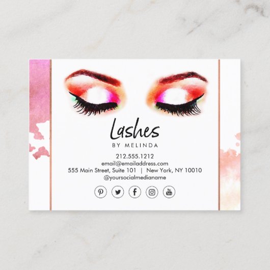 Creatieve Waterverf Wimpers Aftercare Visitekaartje (Achterkant)