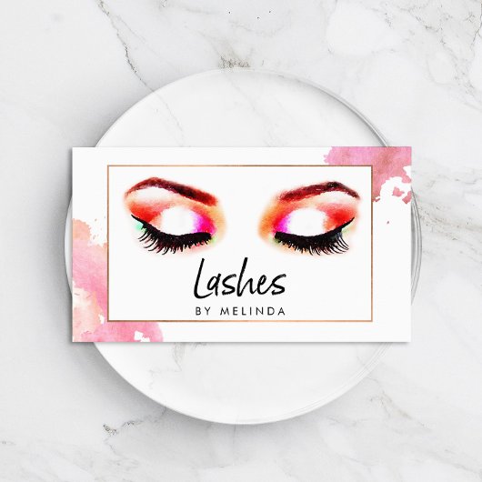 Creatieve Waterverf wimpers Visitekaartje