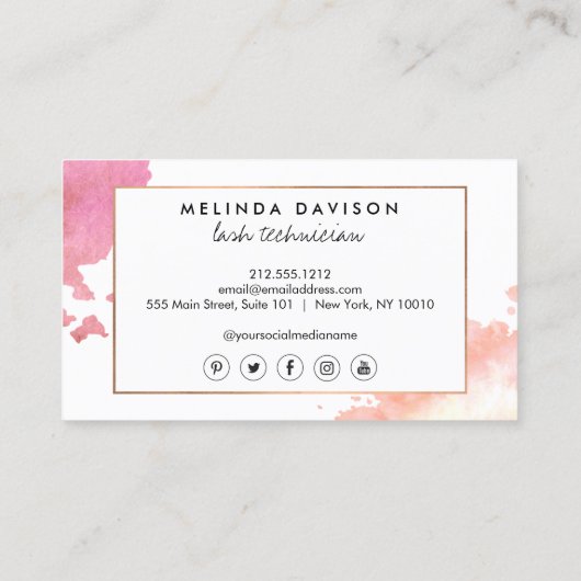 Creatieve Waterverf wimpers Visitekaartje (Achterkant)