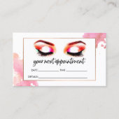 Creatieve Waterverf Wimpers/Wenkbrauwen Afspraak Afsprakenkaartje (Voorkant)