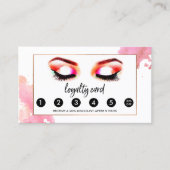 Creatieve Waterverf Wimpers/Wenkbrauwen Loyaliteit Klantenkaartje (Voorkant)