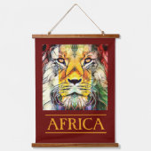 Creatieve Wilde Afrikaanse Leeuw Reizen Afrika Hangend Wandkleed (Voorkant)