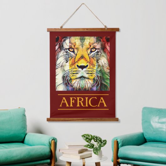 Creatieve Wilde Afrikaanse Leeuw Reizen Afrika Hangend Wandkleed (Woonkamer)
