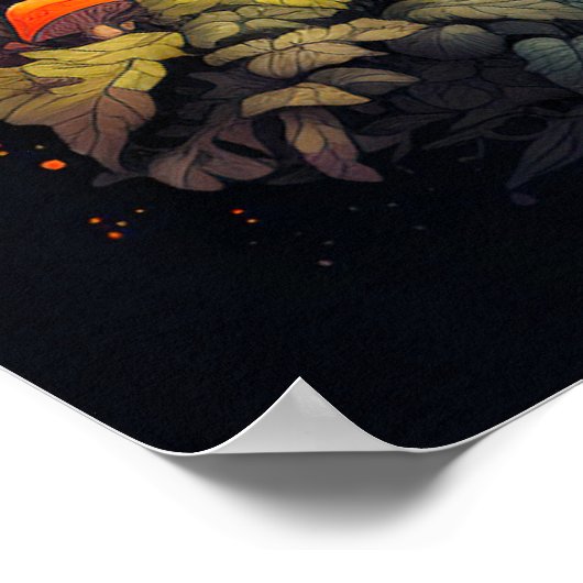 Creatieve wilde psychedelische paddestoelen poster (Hoek)