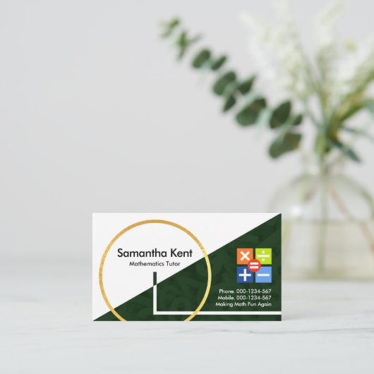 Creatieve wiskundige vormen drijvende getallen visitekaartje (Staand voorkant)