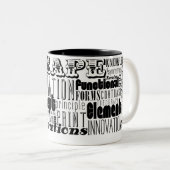 Creatieve woorden tweekleurige koffiemok (Voorkant rechts)