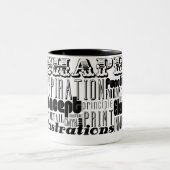 Creatieve woorden tweekleurige koffiemok (Center)