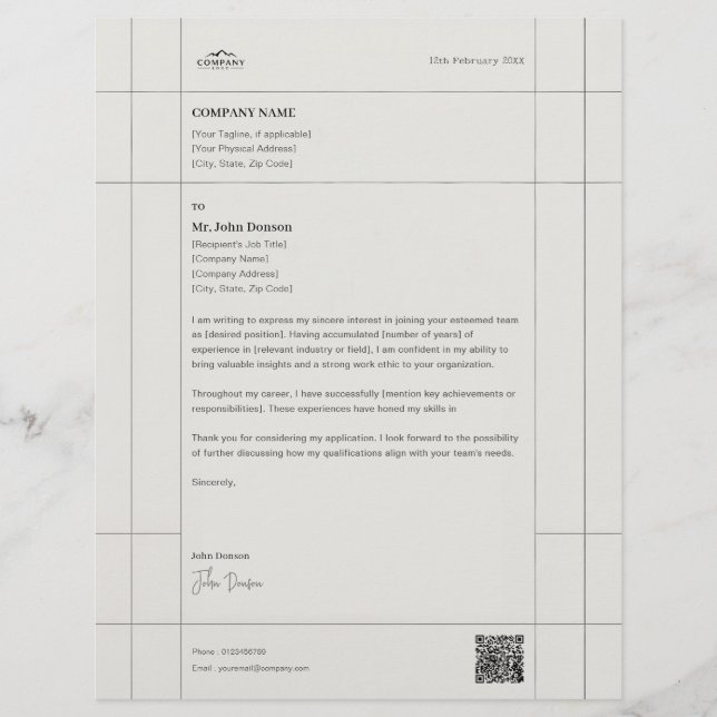 Creatieve zakelijke brief met briefhoofdontwerp briefhoofd (Voorkant)