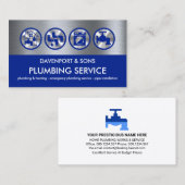 Creatieve Zilveren Loodgieterij Tool Lagen Visitekaartje (Voorkant / Achterkant)