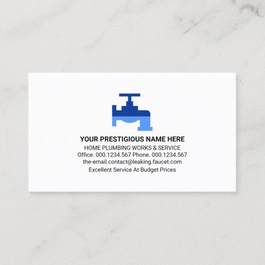 Creatieve Zilveren Loodgieterij Tool Lagen Visitekaartje (Achterkant)