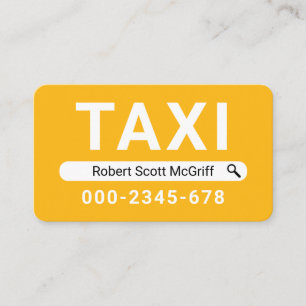 Creatieve zoekopdracht Uw naam Taxi Visitekaartje