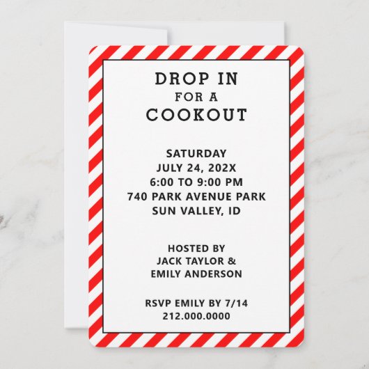 Creatieve zomer BBQ Cookout Party Uitnodigingen (Achterkant)