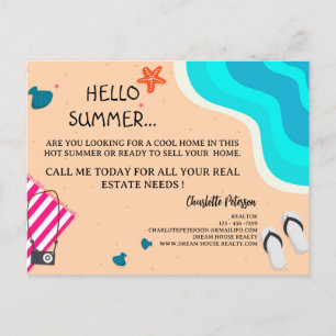 Creatieve zomer onroerend goed marketing promotie  briefkaart