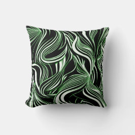 Creatieve zwart, wit en groen naadloze abstracts kussen