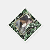 Creatieve zwart, wit en groen naadloze abstracts servet (Hoek)