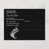 Creatieve zwart-wit naadloze abstracts aankondigingskaart (Achterkant)