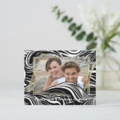 Creatieve zwart-wit naadloze abstracts aankondigingskaart (Staand voorkant)