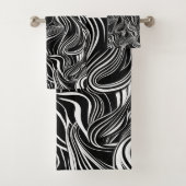 Creatieve zwart-wit naadloze abstracts bad handdoek (Insitu)