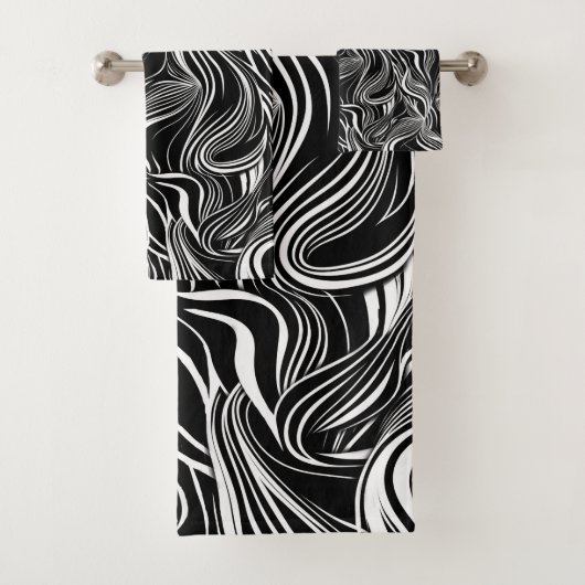 Creatieve zwart-wit naadloze abstracts bad handdoek (Insitu)