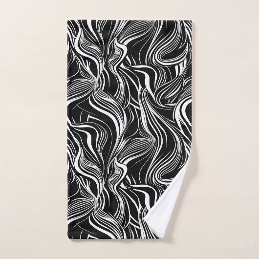 Creatieve zwart-wit naadloze abstracts bad handdoek (Handdoek)