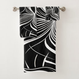 Creatieve zwart-wit naadloze abstracts bad handdoek