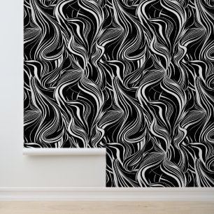 Creatieve zwart-wit naadloze abstracts behang