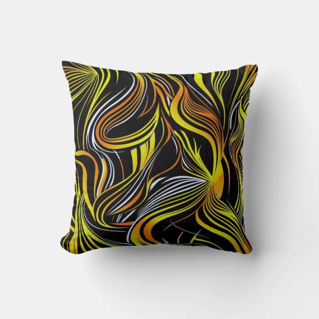 Creatieve zwart-wit naadloze abstracts gooien kussen (Voorkant)