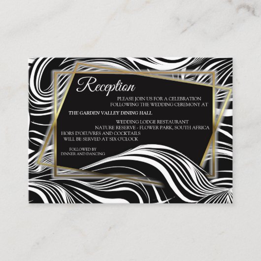 Creatieve Zwart-Wit Naadloze Abstracts Informatiekaartje (Voorkant)