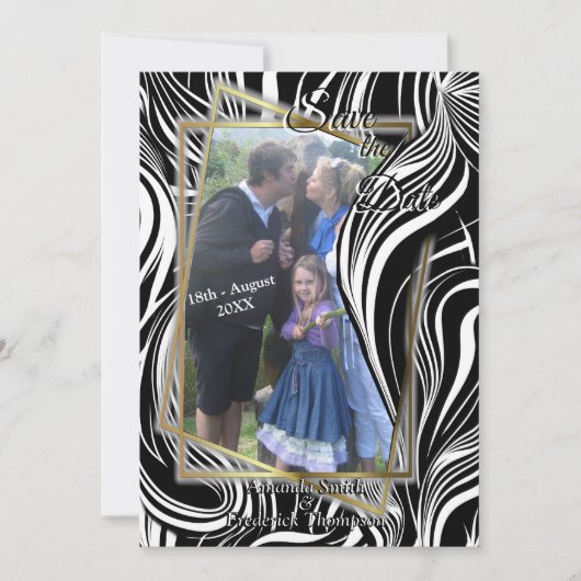 Creatieve zwart-wit naadloze abstracts kaart (Voorkant)