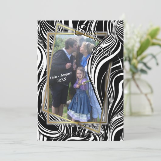 Creatieve zwart-wit naadloze abstracts kaart (Staand voorkant)