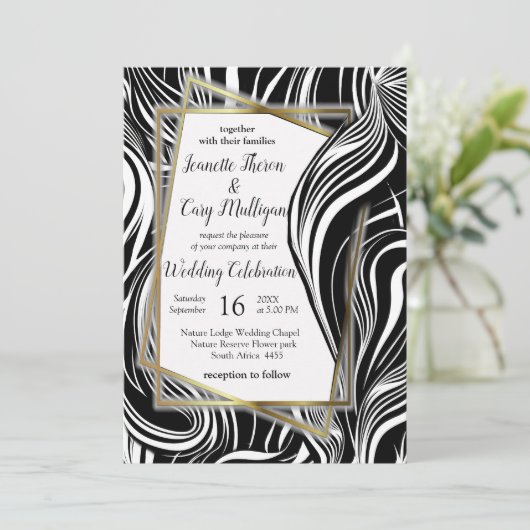 Creatieve zwart-wit naadloze abstracts kaart (Staand voorkant)