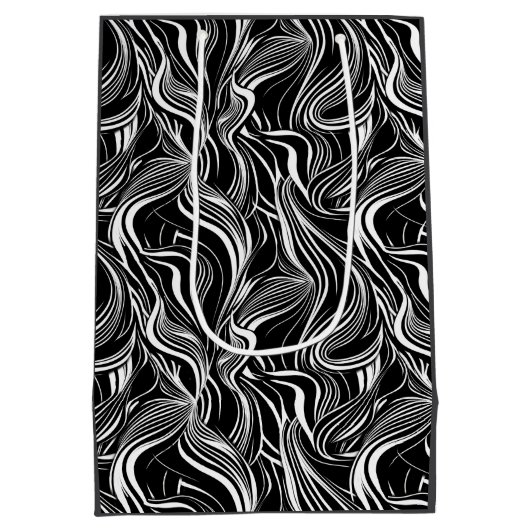 Creatieve zwart-wit naadloze abstracts medium cadeauzakje (Achterkant)