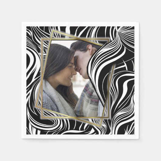 Creatieve zwart-wit naadloze abstracts servet (Voorkant)