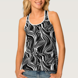 Creatieve zwart-wit naadloze abstracts tanktop