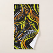 Creatieve zwarte, gele en Oranje naadloze abstract Bad Handdoek (Handdoek)