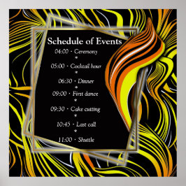 Creatieve zwarte, gele en Oranje naadloze abstract Poster