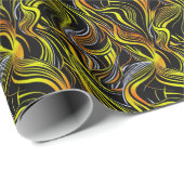 Creatieve zwarte, gele, Oranje naadloze abstracts Cadeaupapier (Rol Hoek)