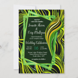 Creatieve zwarte, groene en Oranje naadloze abstra Kaart